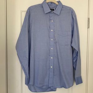 Club Room Dress Shirt, 17 34-35, Regular Fit Performance, Blue